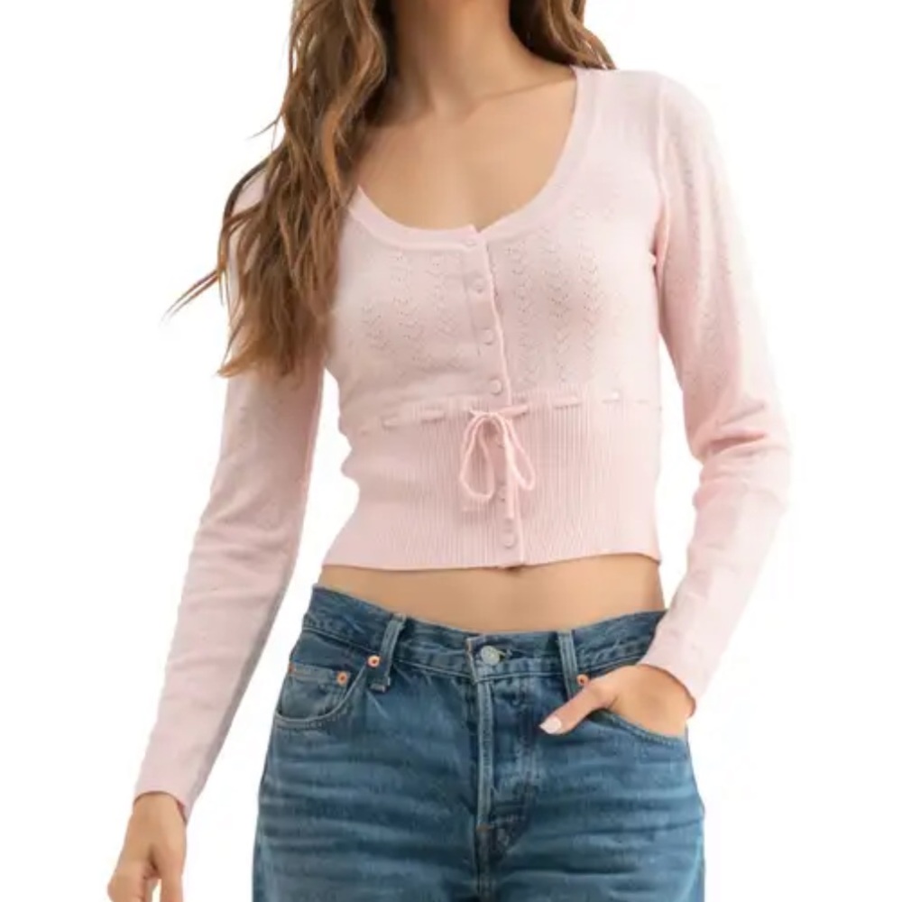 All in Favor Pointelle Crop
Cardigan